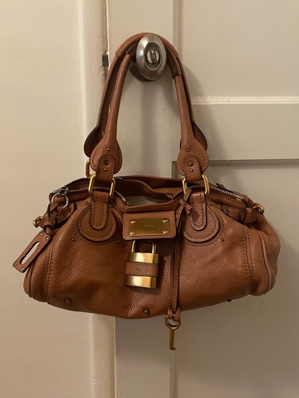 Chloe Paddington Shoulder bag large in tan leather